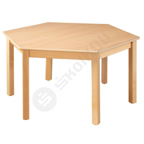 Celodřevěný stůl šestiúhelník 1 200 mm