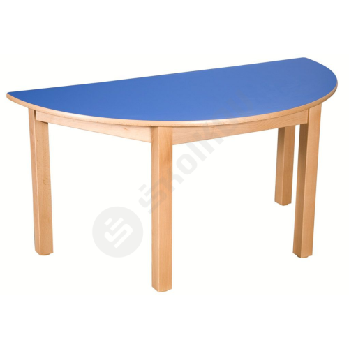Celodřevěný stůl 1 200 x 600 mm - půlkulatý